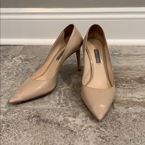 Prada nude Saffiano leather heels